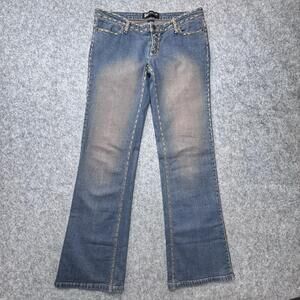 JLO By Jennifer Lopez Jeans Juniors 9 Blue Bootcut Low Rise Embroidered Denim